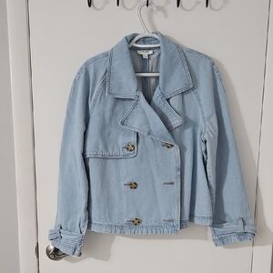 Light Wash Denim Peacoat Jacket - Unbranded